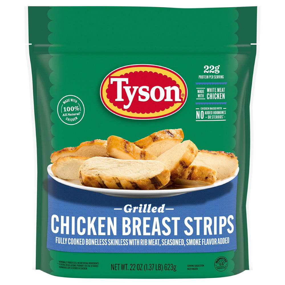 Tyson Frozen Grilled Chicken Breast Strips, 22 oz