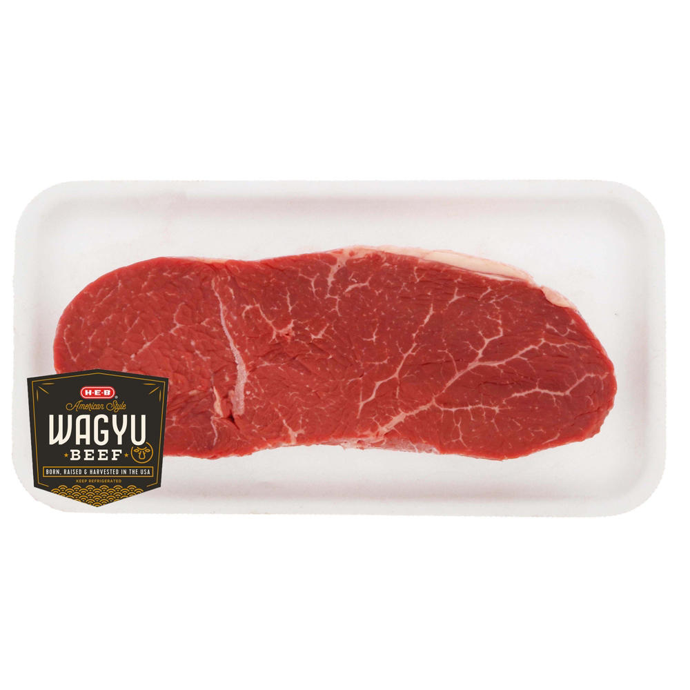 H-E-B American Style Wagyu Beef Boneless Center Cut Top Sirloin Steak - Thick Cut, Avg. 0.98 lb