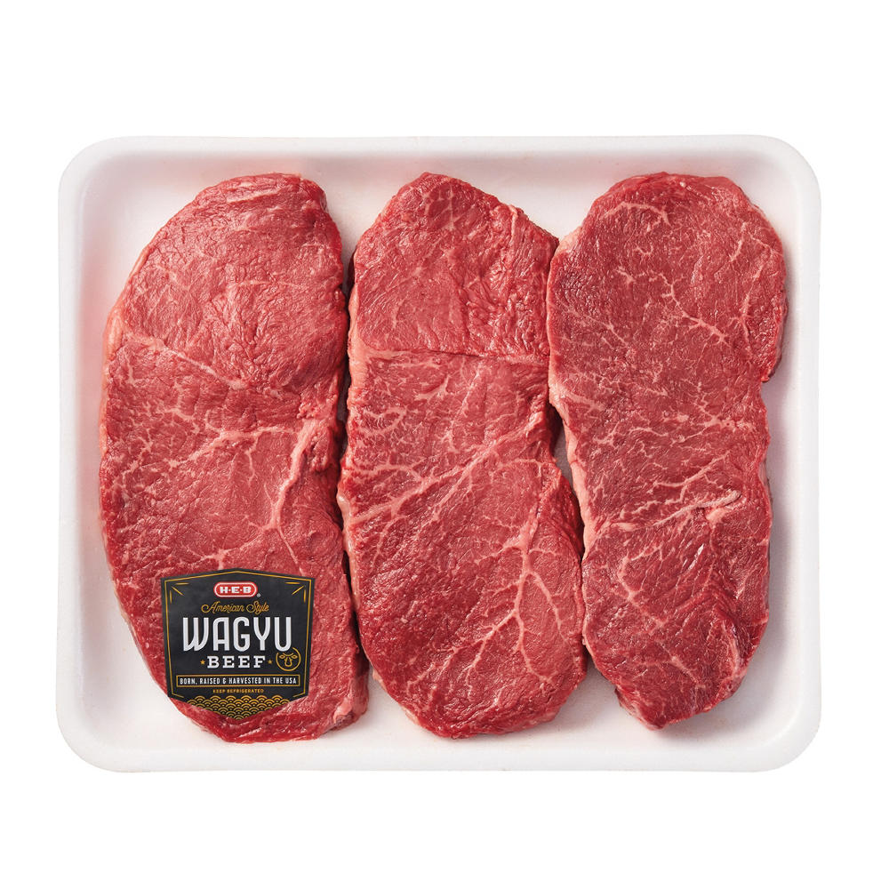 H-E-B American-Style Wagyu Beef Top Sirloin Steaks, Thick Cut - Value Pack, Avg. 2.35 lbs