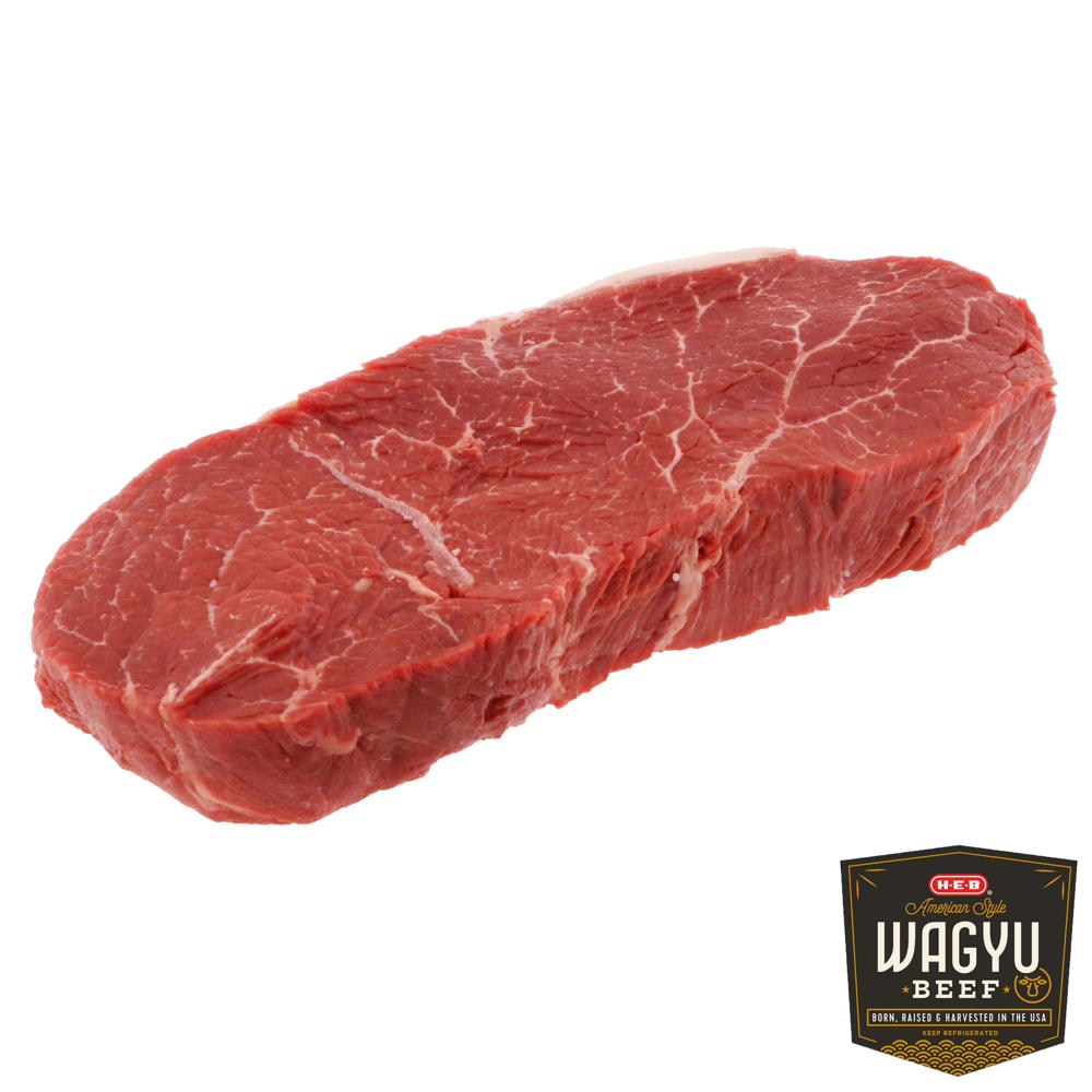 H-E-B American Style Wagyu Beef Boneless Top Sirloin Steak - Thick Cut, Avg. 1.22 lbs