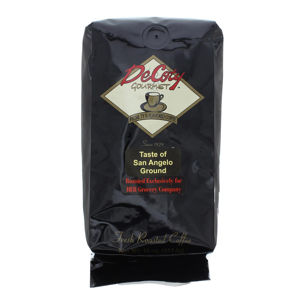DeCoty Taste of San Angelo Medium Roast Coffee Ground, 16 oz