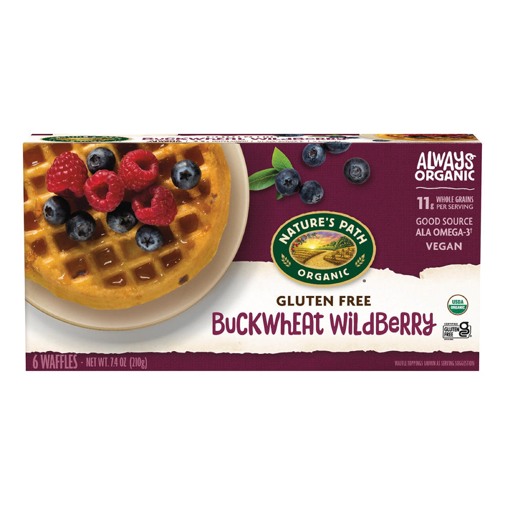 Nature's Path Organic Gluten Free Frozen Waffles - Buckwheat Wildberry, 6 ct