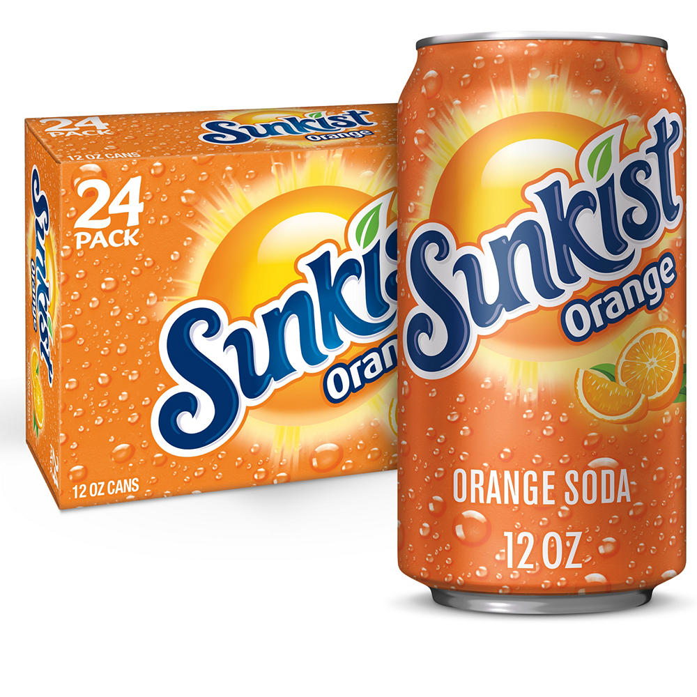 Sunkist Orange Soda 24 pk Cans, 12 oz