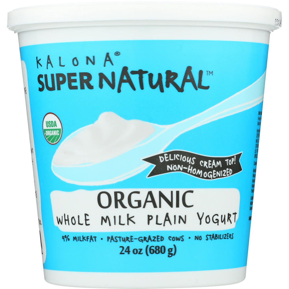 Kalona Supernatural Organic Whole Milk Plain Yogurt, 24 oz