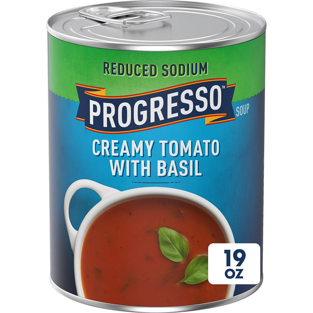 Progresso Reduced Sodium Creamy Tomato Basil Soup, 19 oz
