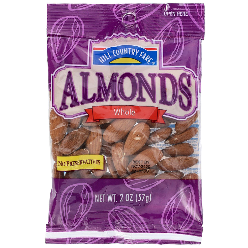 Hill Country Fare Whole Almonds, 2 oz