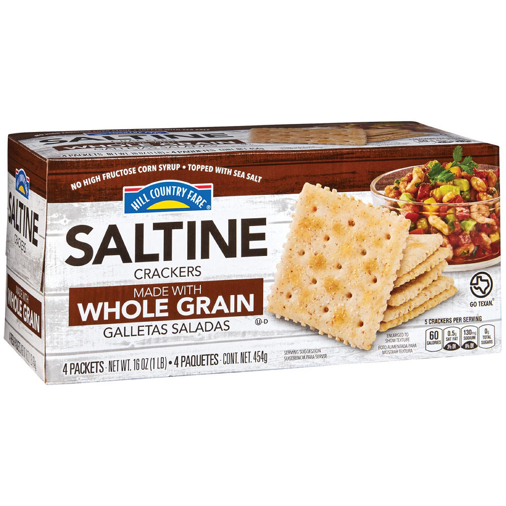 Hill Country Fare Whole Grain Saltine Crackers, 16 oz