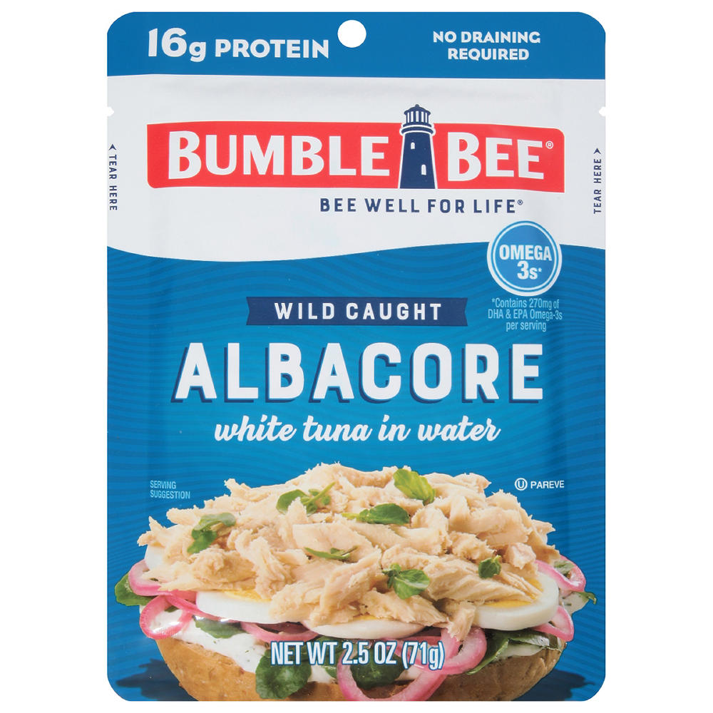 Bumble Bee Premium Albacore Tuna in Water Pouch, 2.5 oz