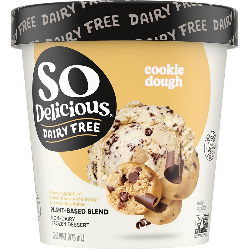 So Delicious Coconut Milk Cookie Dough Non Dairy Frozen Vegan Dessert, 1 pt