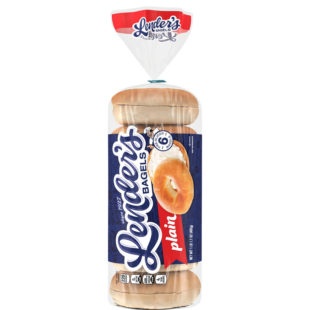 Lender's Plain Bagels, 6 ct