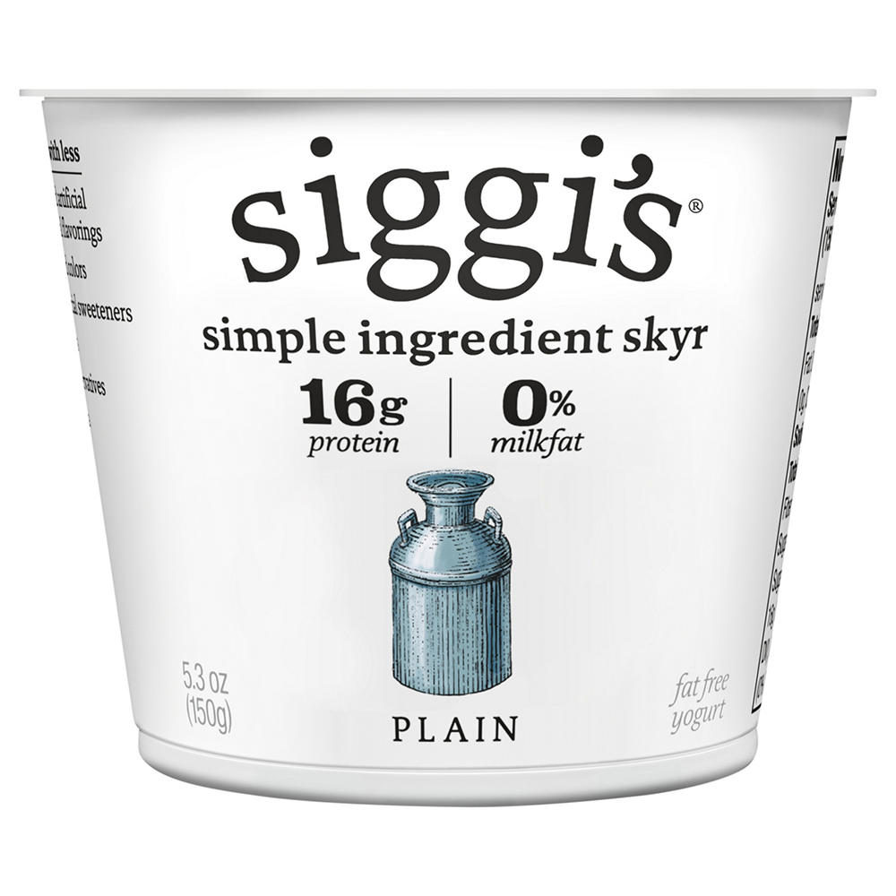 Siggi's 0% Non-Fat Strained Skyr Plain Yogurt, 5.3 oz