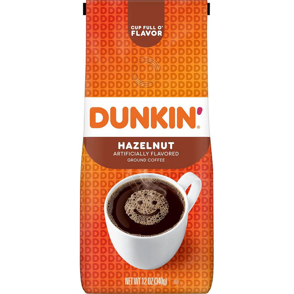 Dunkin' Hazelnut Medium Roast Ground Coffee, 12 oz
