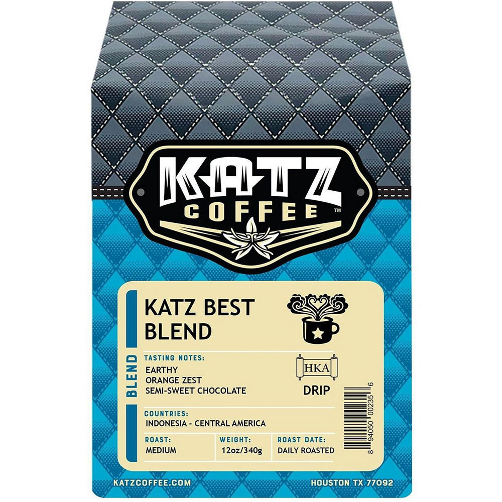 Katz Coffee Best Blend Medium Roast Ground Coffee, 12 oz