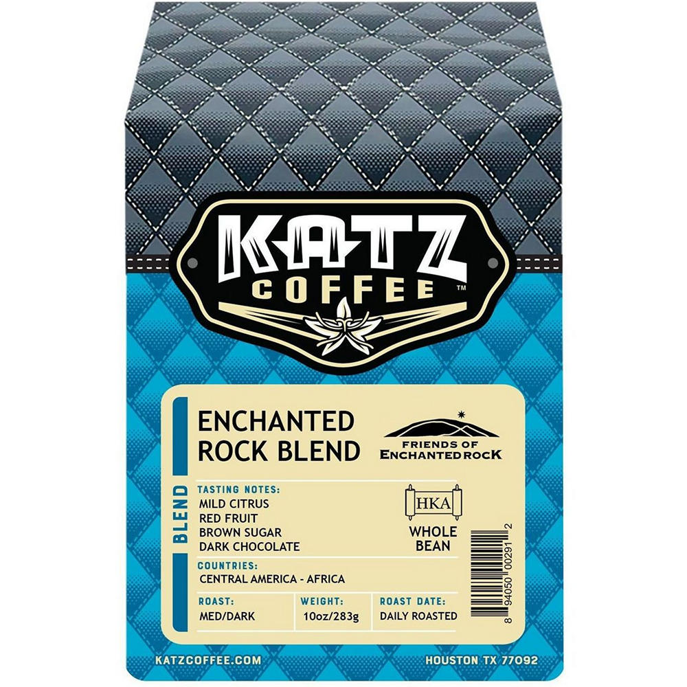 Katz Coffee Enchanted Rock Blend Medium Roast Whole Bean Coffee, 10 oz