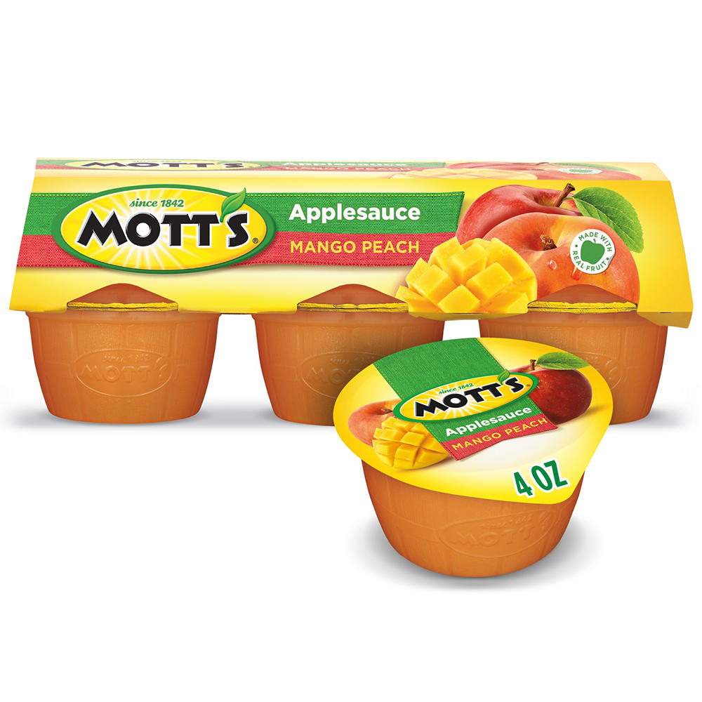 Mott's Mango Peach Applesauce 6 pk Cups, 4 oz