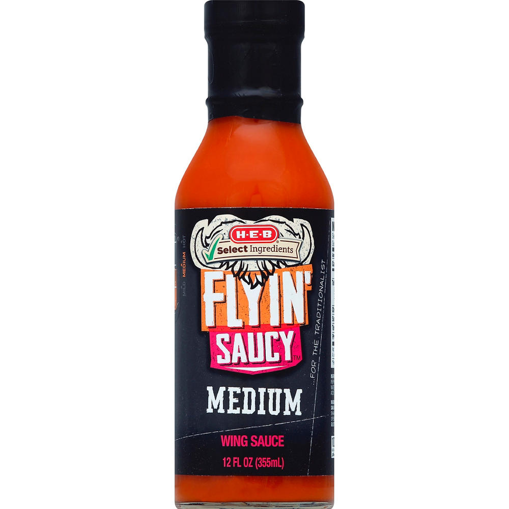 H-E-B Flyin' Saucy Wing Sauce - Medium, 12 oz