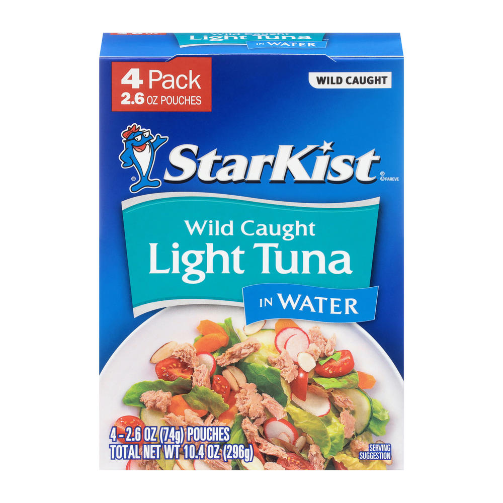 StarKist Wild Caught Light Tuna in Water Pouches, 4 ct