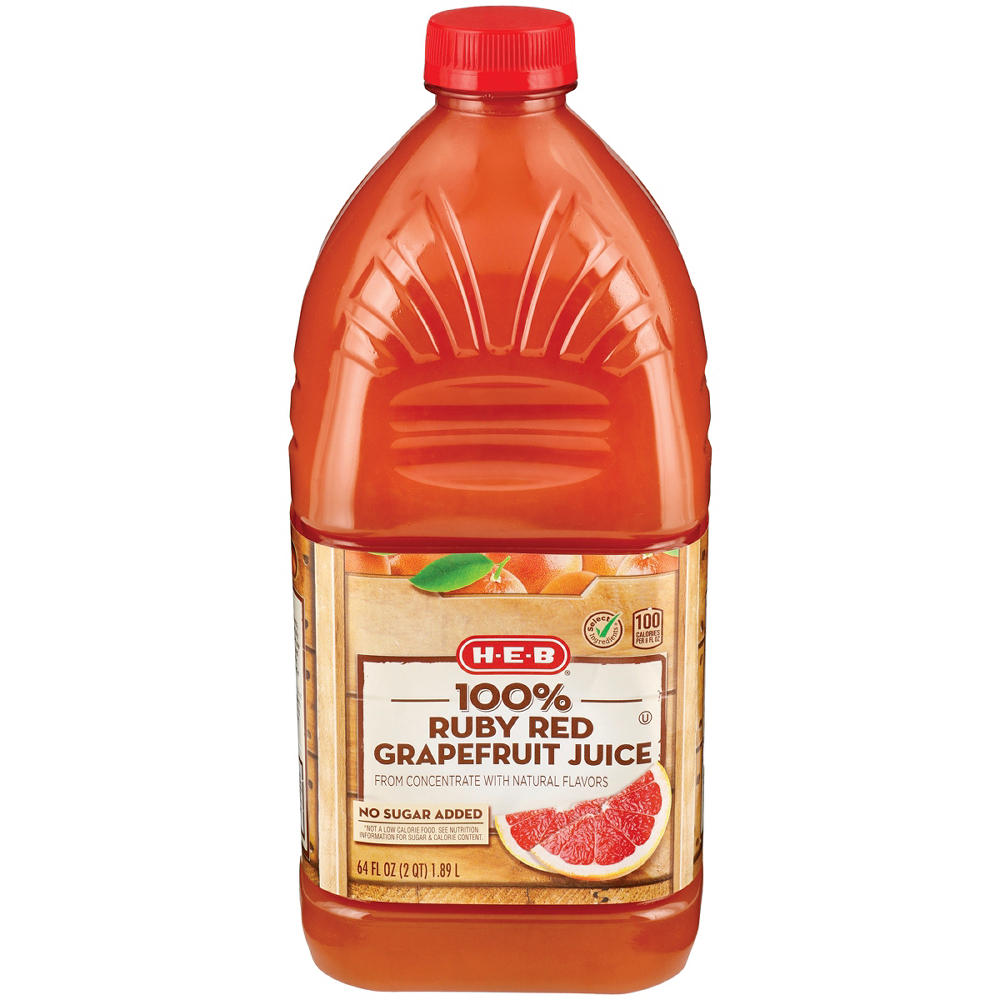 H-E-B 100% Ruby Red Grapefruit Juice, 64 oz