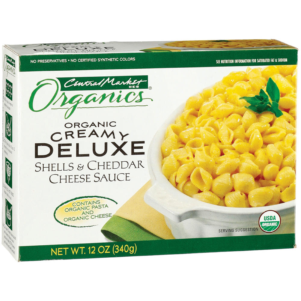Central Market Organics Creamy Deluxe Shells & Cheddar Cheese Sauce, 12 oz
