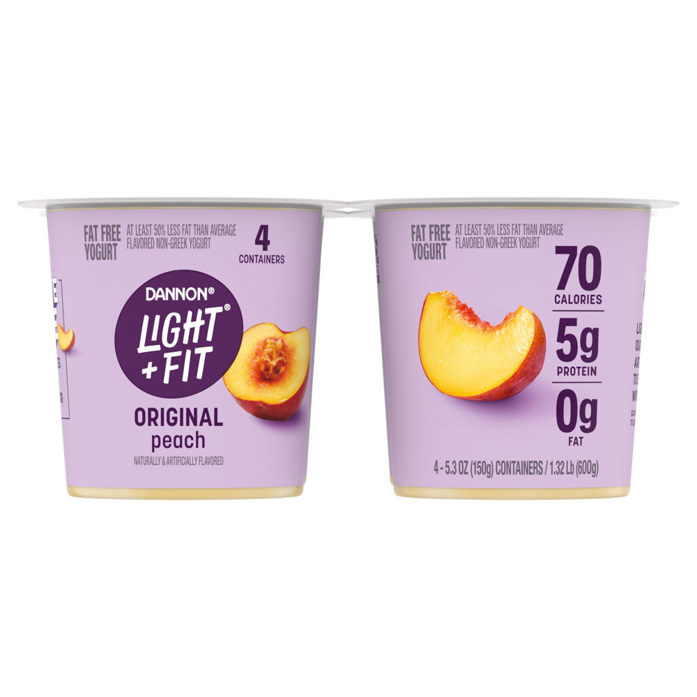 Light + Fit Original Nonfat Peach Yogurt, 5.3 oz