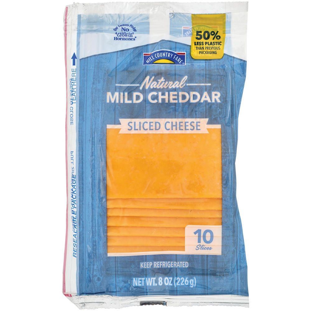 Hill Country Fare Mild Cheddar Sliced Cheese, 10 ct