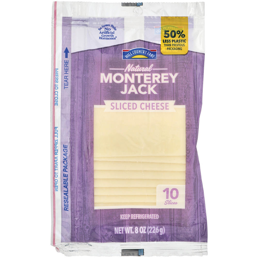 Hill Country Fare Monterey Jack Sliced Cheese, 10 ct