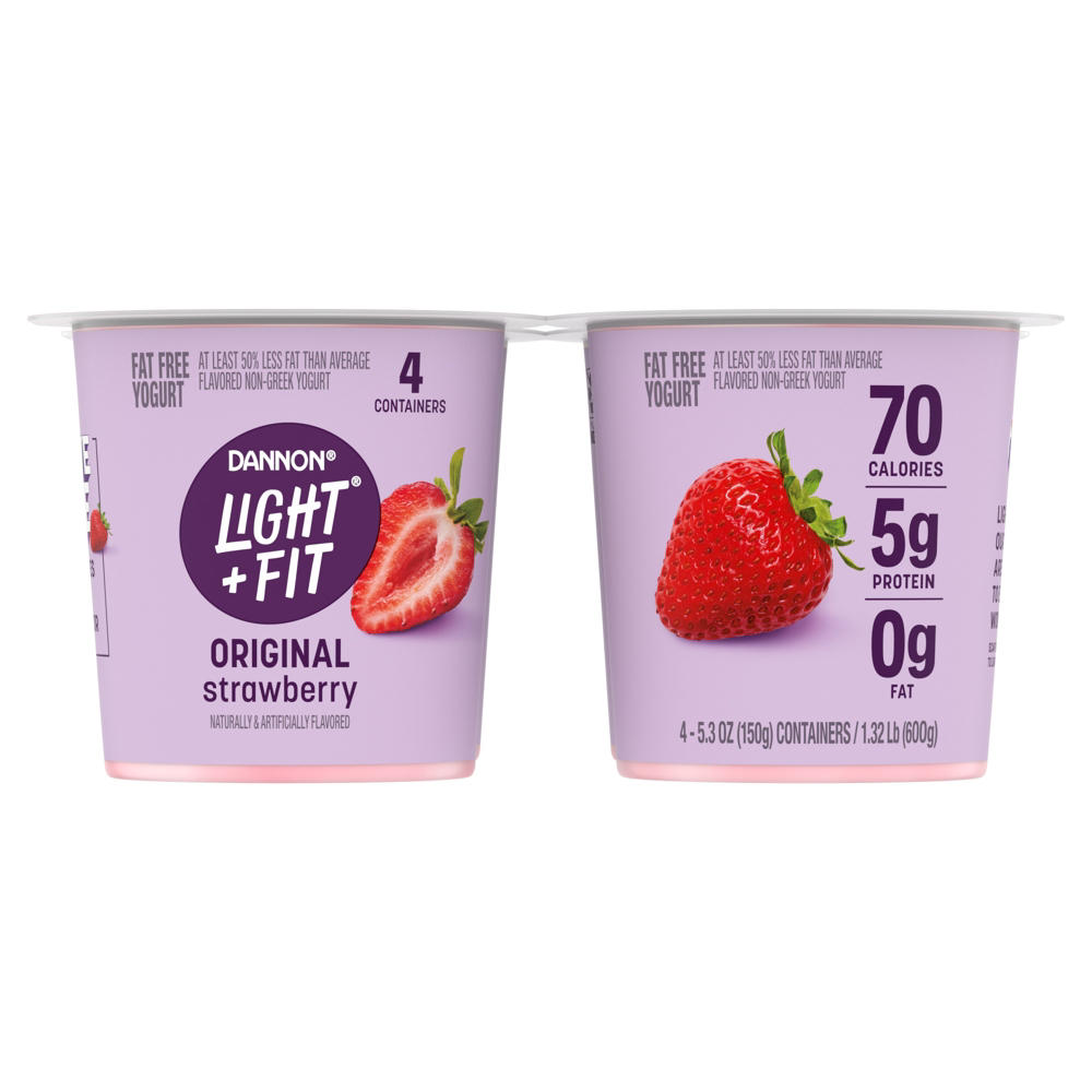 Light + Fit Original Nonfat Strawberry Yogurt , 5.3 oz