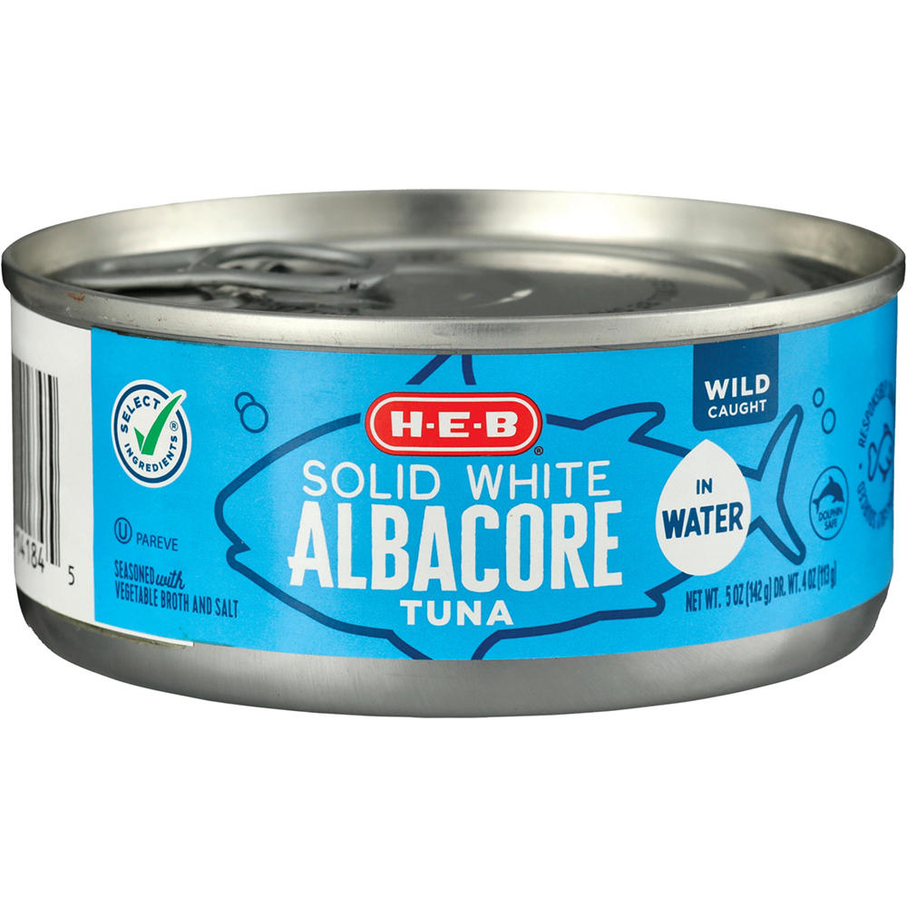 H-E-B Solid White Albacore Tuna in Water, 5 oz
