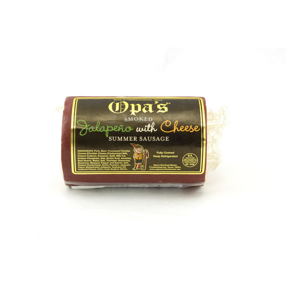 Opa's Smoked Jalapeno with Cheese Summer Sausage, pound
