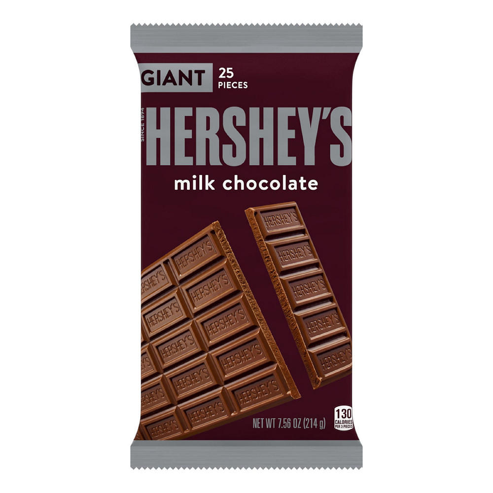 Hershey's Milk Chocolate Giant Candy Bar, 25 pc, 7.56 oz