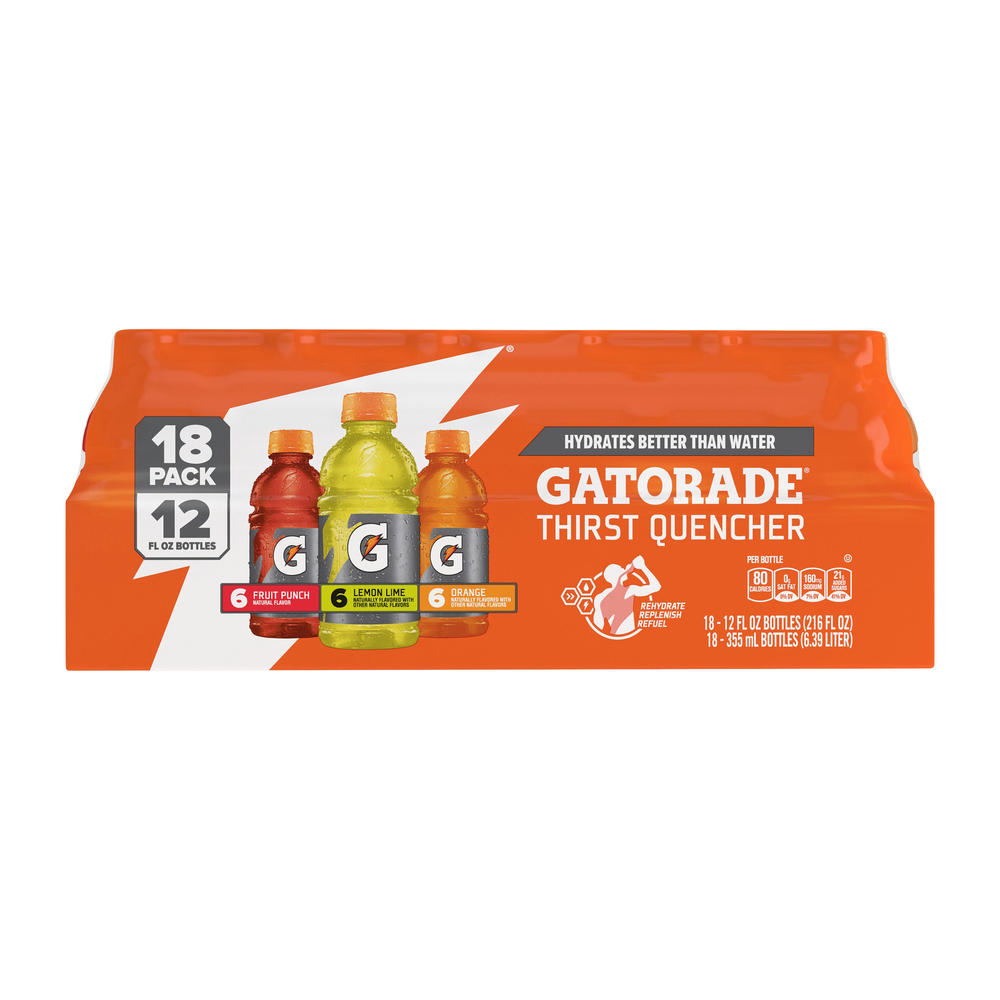 Gatorade Thirst Quencher Electrolyte Sports Drink Variety Pack 18 pk Bottles, 12 oz