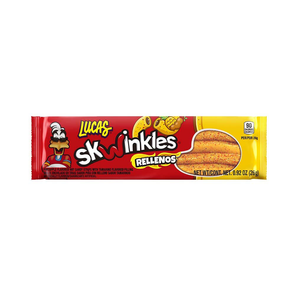 Lucas Skwinkles Rellenos Hot Pineapple Tamarind Filled Candy Straws, 0.92 oz