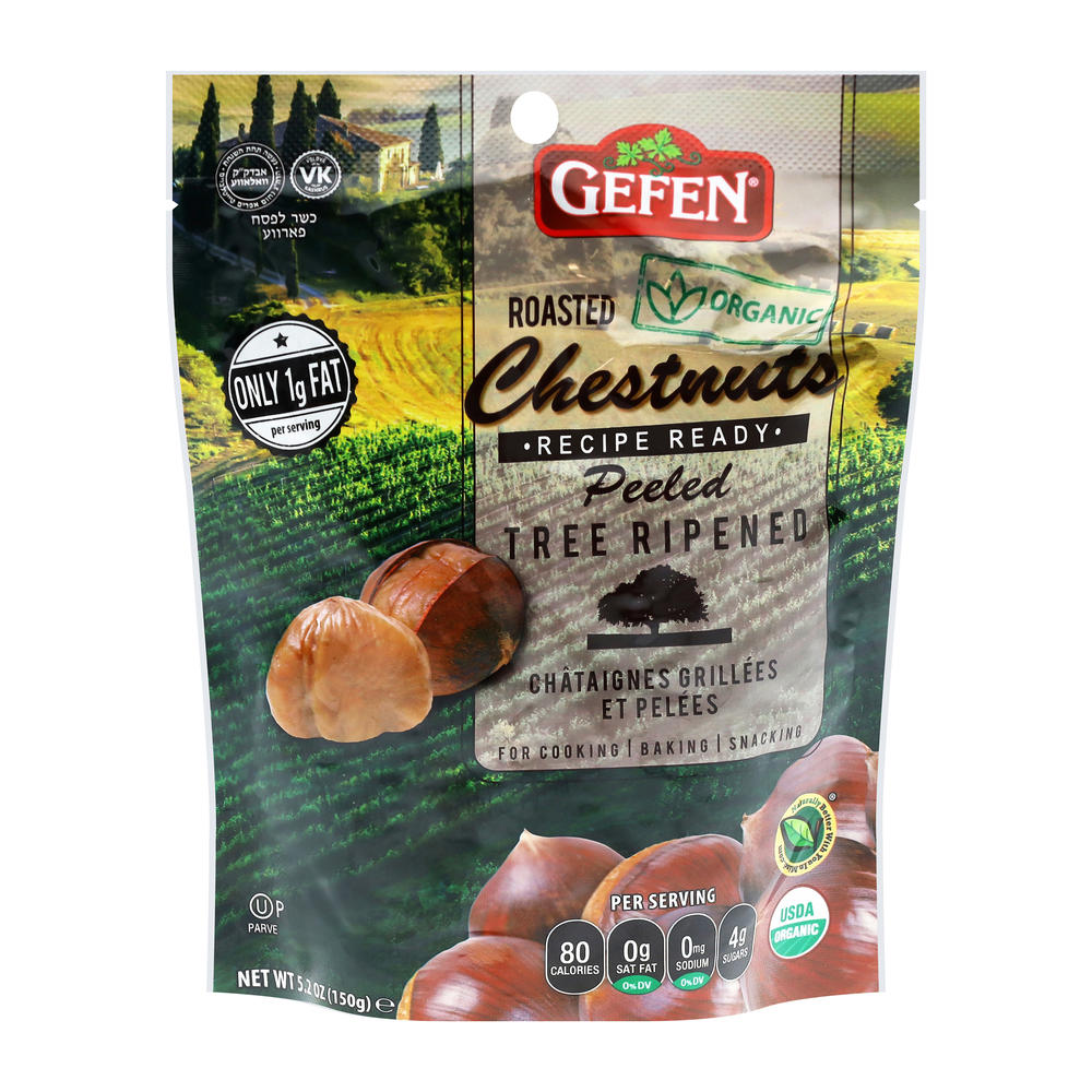 Gefen Kosher Organic Peeled Roasted Chestnuts, 5.2 oz