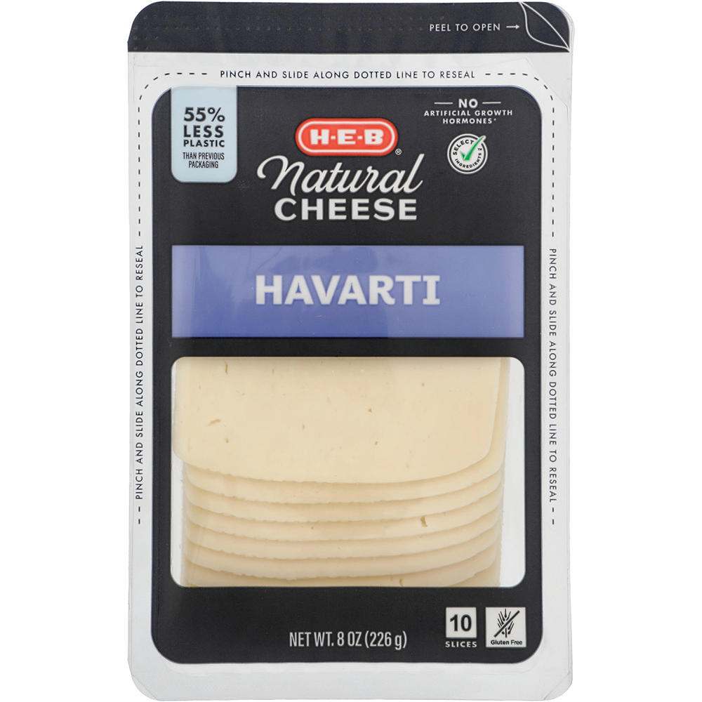 H-E-B Havarti Sliced Cheese, 10 ct