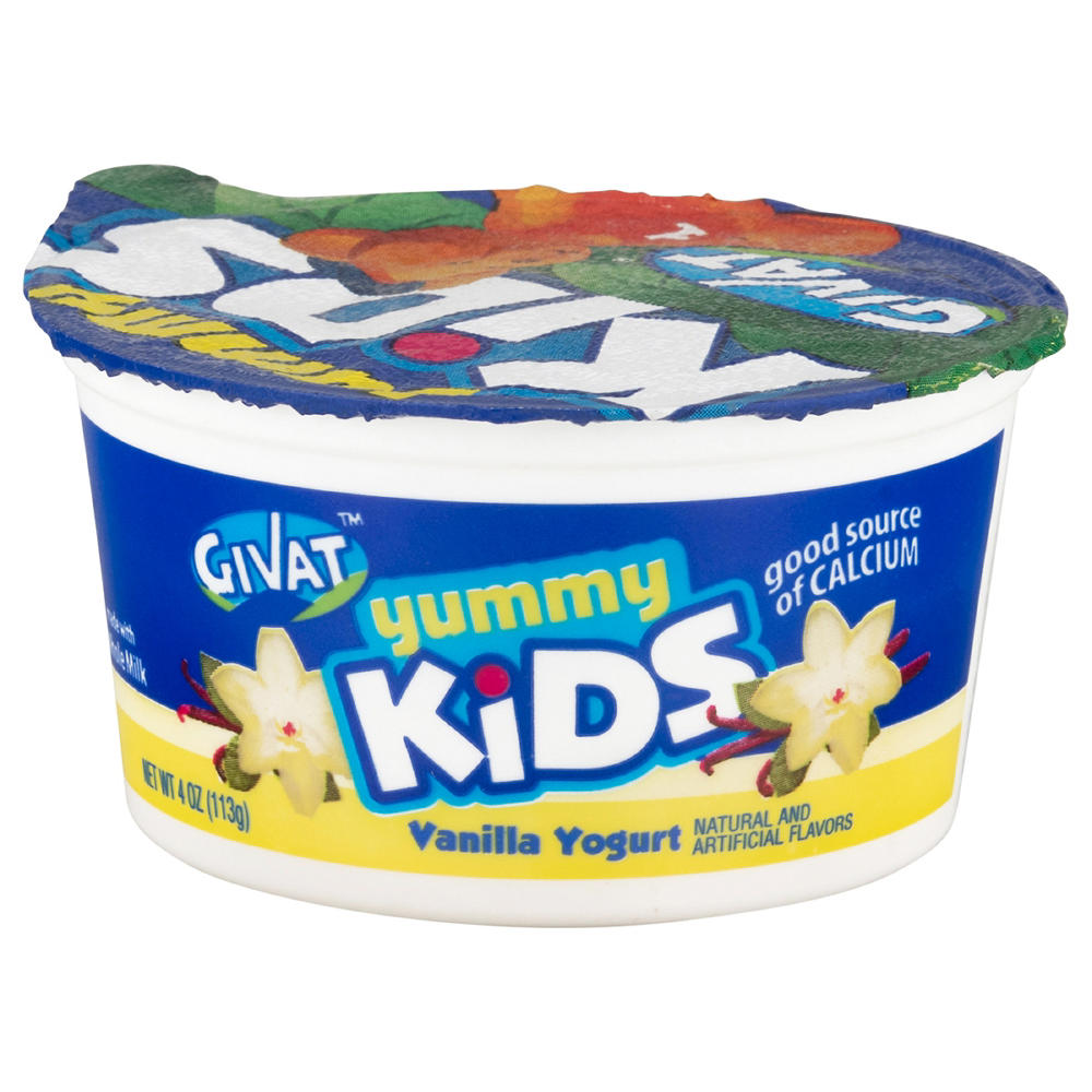 Givat Kosher Yummy Kids Vanilla Yogurt, 4 oz