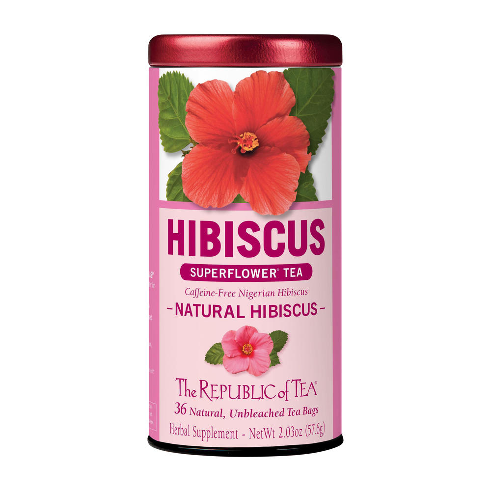 The Republic of Tea Superflower Natural Hibiscus Caffeine-Free Tea Bags, 36 ct