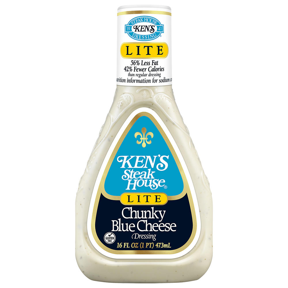 Ken's Steak House Lite Chunky Blue Cheese Dressing, 16 oz