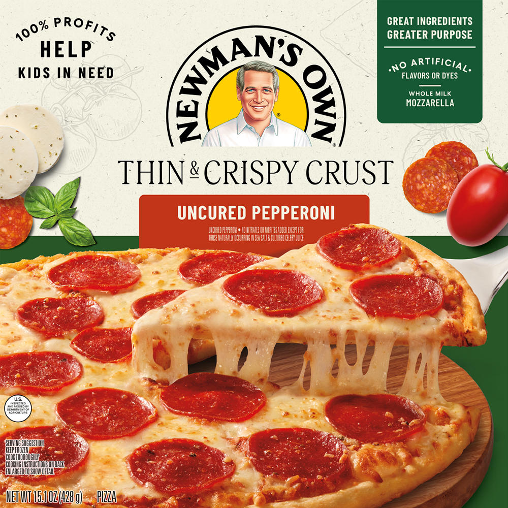 Newman's Own Uncured Pepperoni Thin & Crispy Crust Frozen Pizza, 15.1 oz