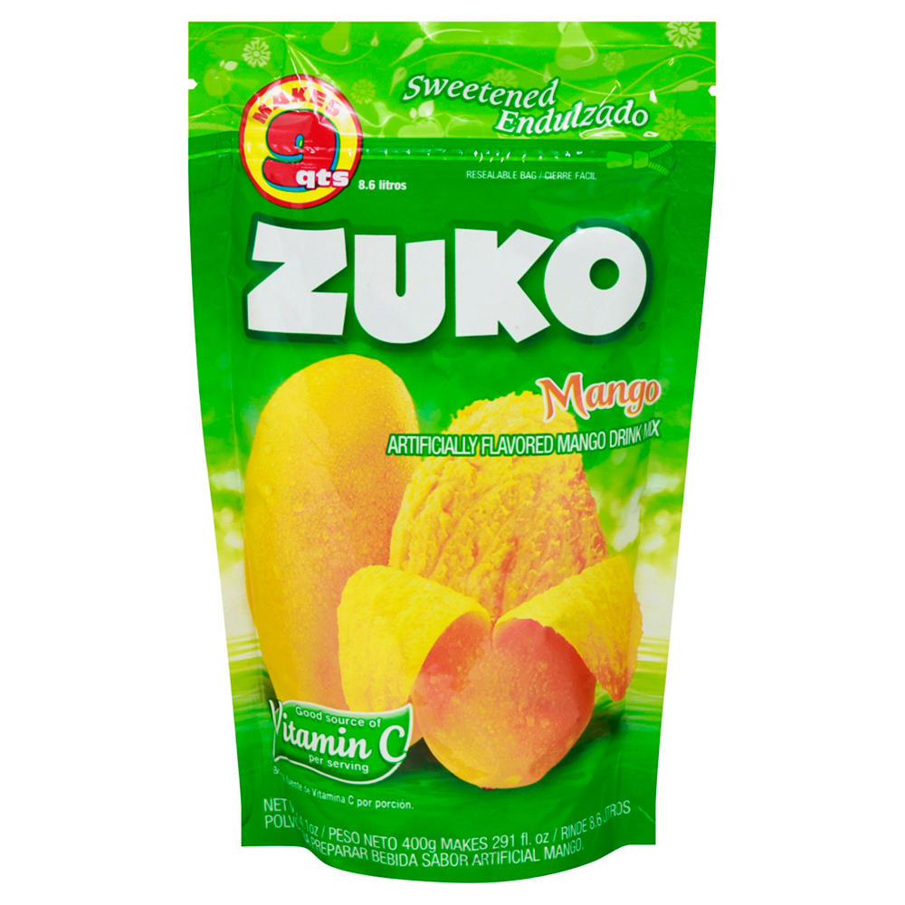 Zuko Drink Mix Resealable Bag - Mango, 14.1 oz