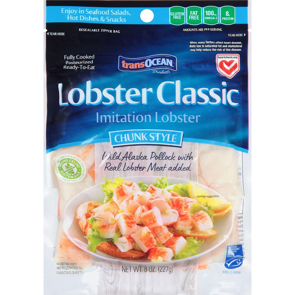 Trans-Ocean Lobster Classic Chunk Style Imitation Lobster , 8 oz