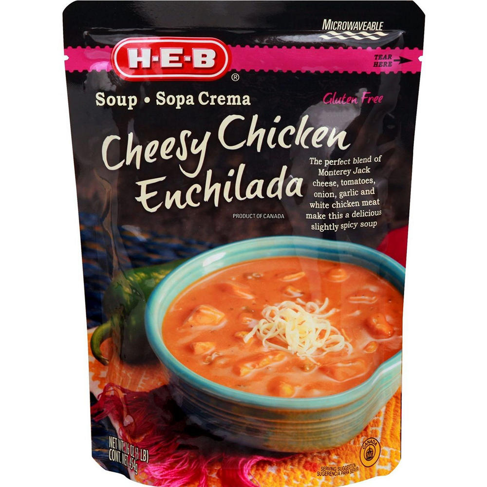 H-E-B Cheesy Chicken Enchilada Soup Microwaveable Pouch, 16 oz
