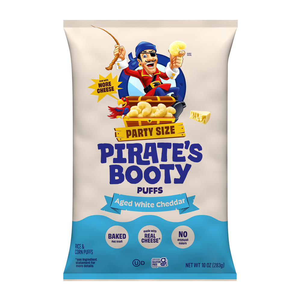 Pirate's Booty Aged White Cheddar Rice & Corn Puffs, 10 oz