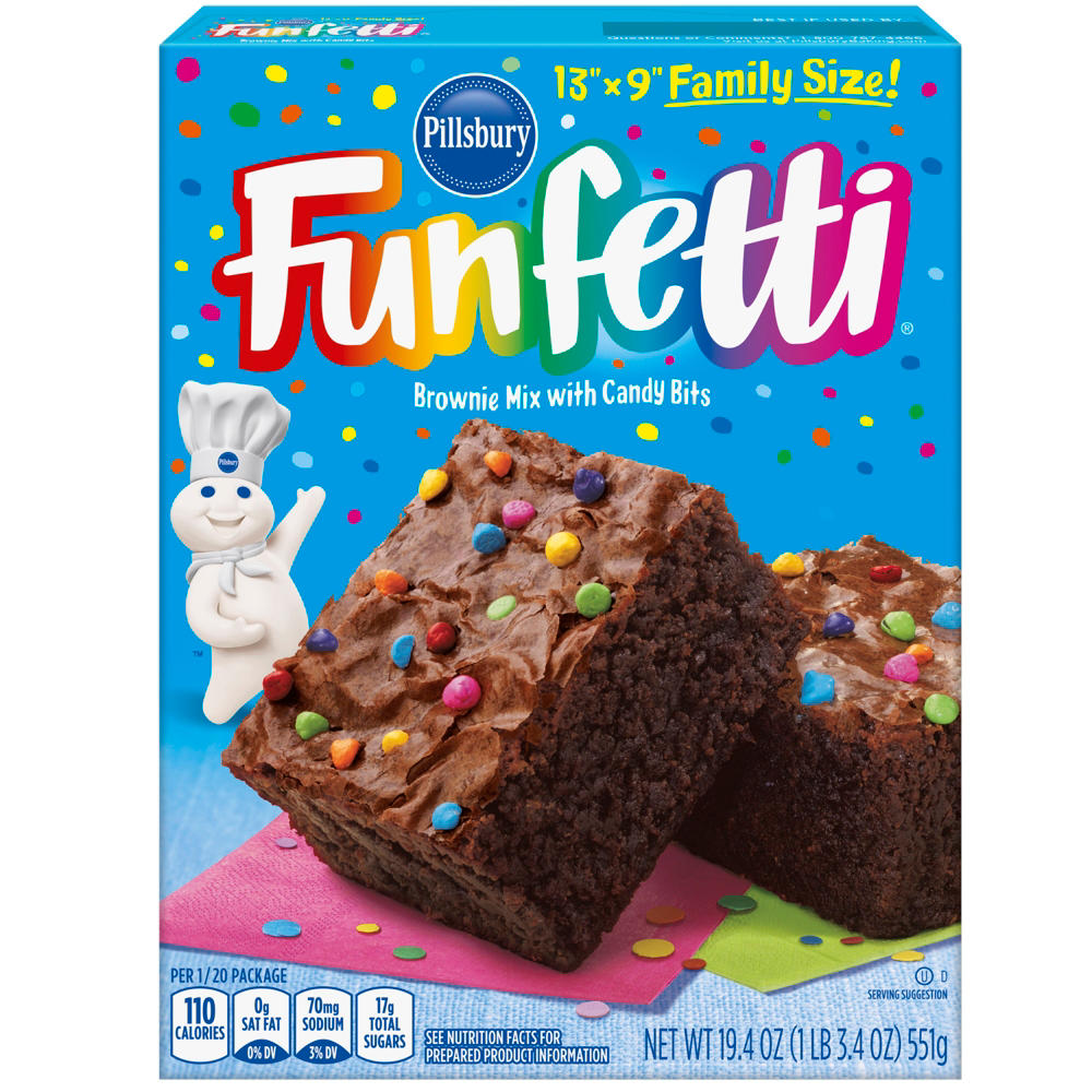 Pillsbury Funfetti Chocolate Fudge Brownie Mix with Candy Coated Chips, 19.4 oz