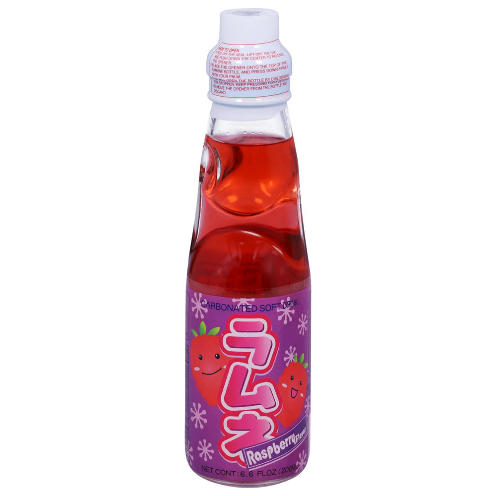 Daiei Ramune Carbonated Soft Drink - Raspberry, 6.6 oz