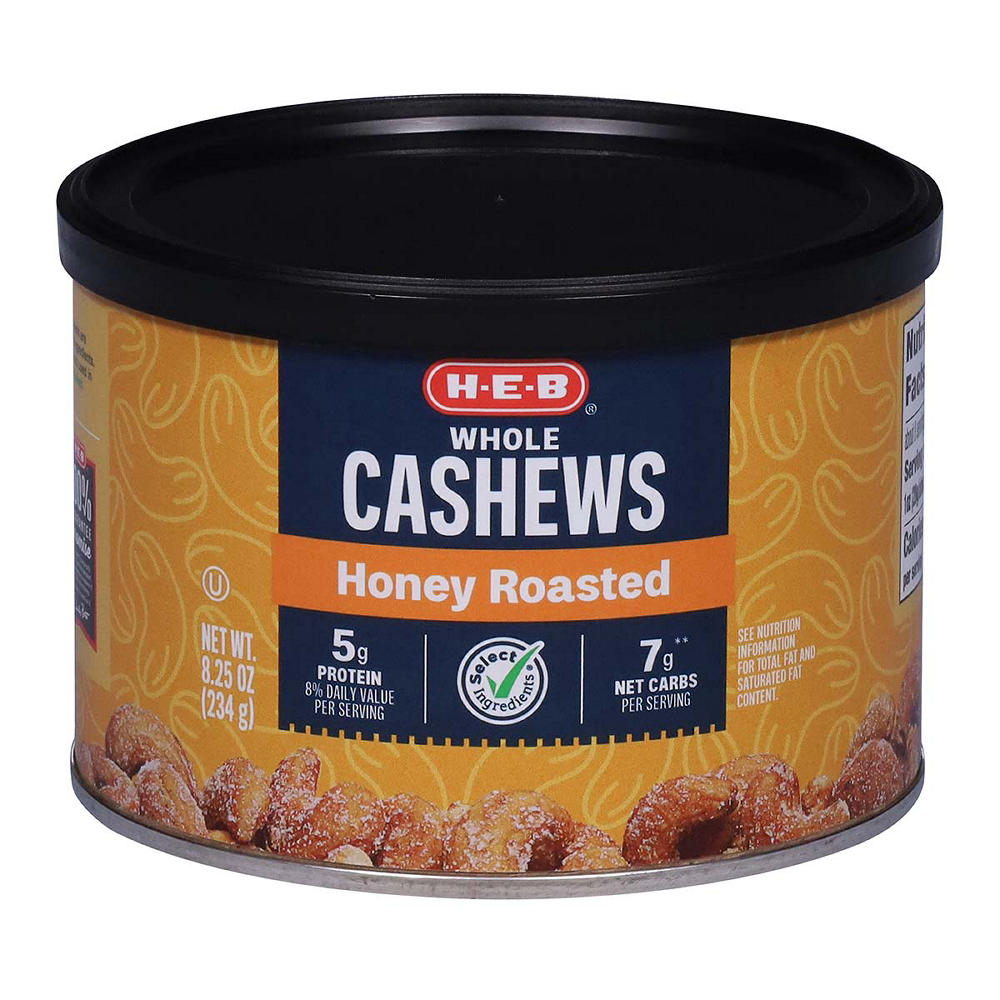 H-E-B Honey Roasted Whole Cashews, 8.25 oz