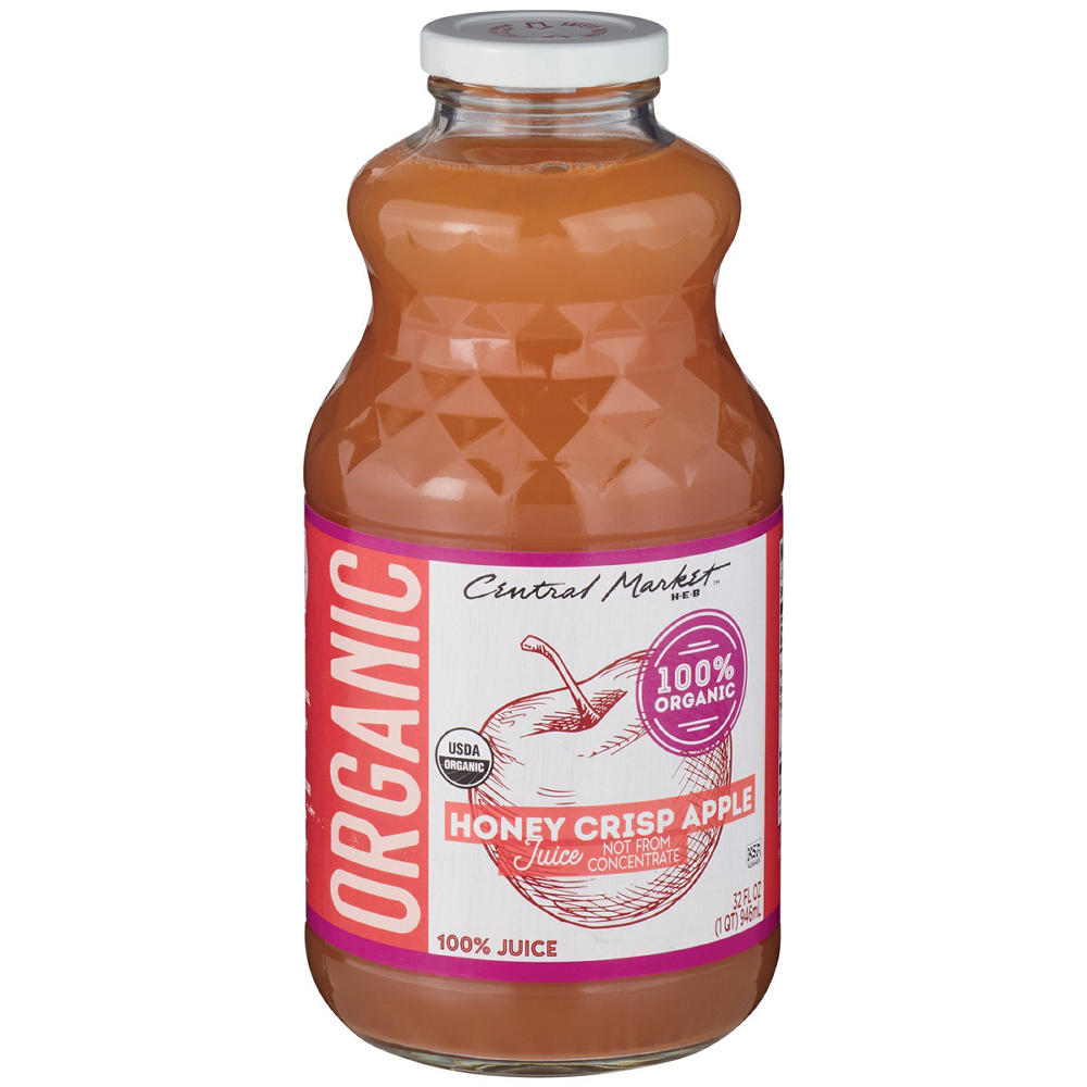 Central Market Organic 100% Honey Crisp Apple Juice, 32 oz