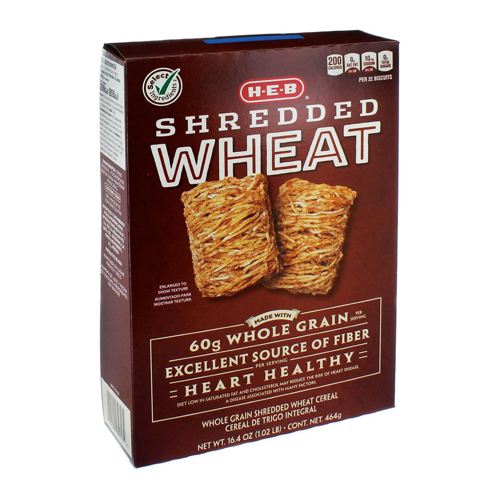 H-E-B Shredded Wheat Cereal, 16.4 oz