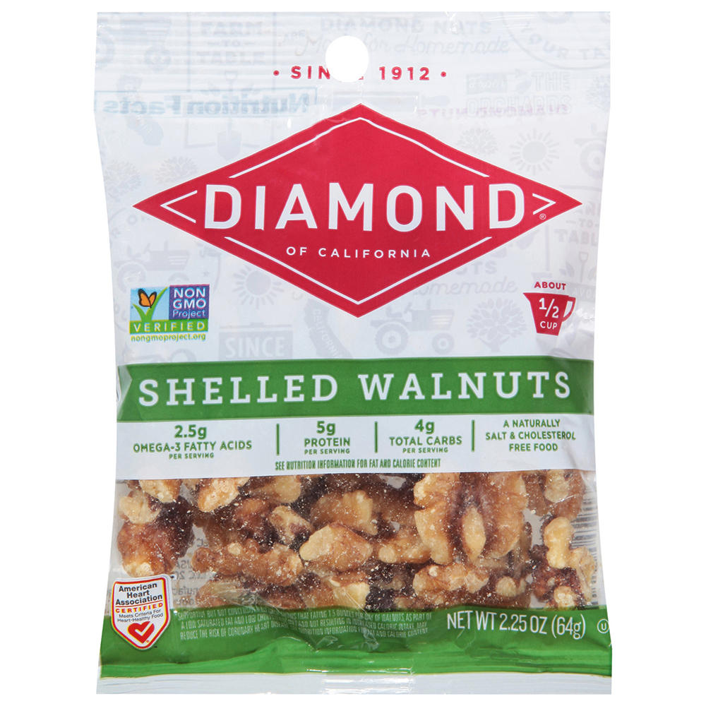 Diamond of California Shelled Walnuts, 2.25 oz