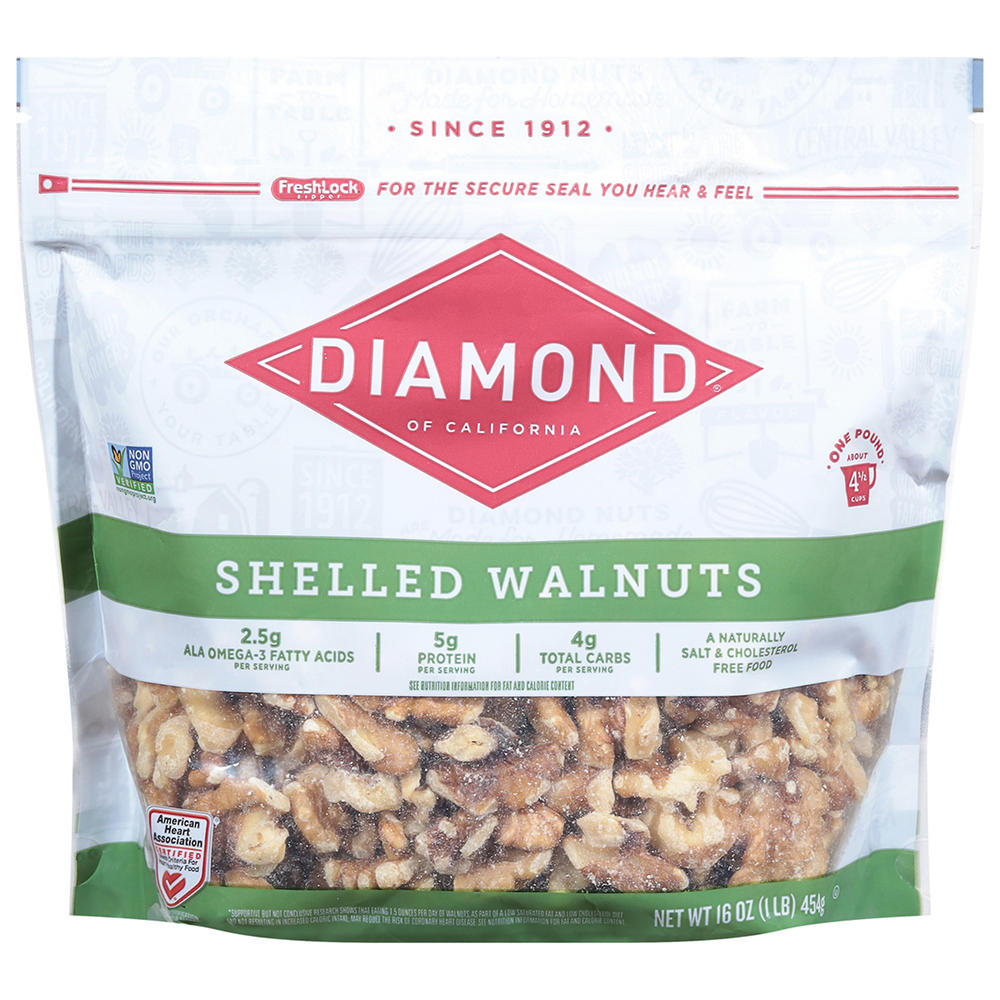Diamond of California Shelled Walnuts, 16 oz