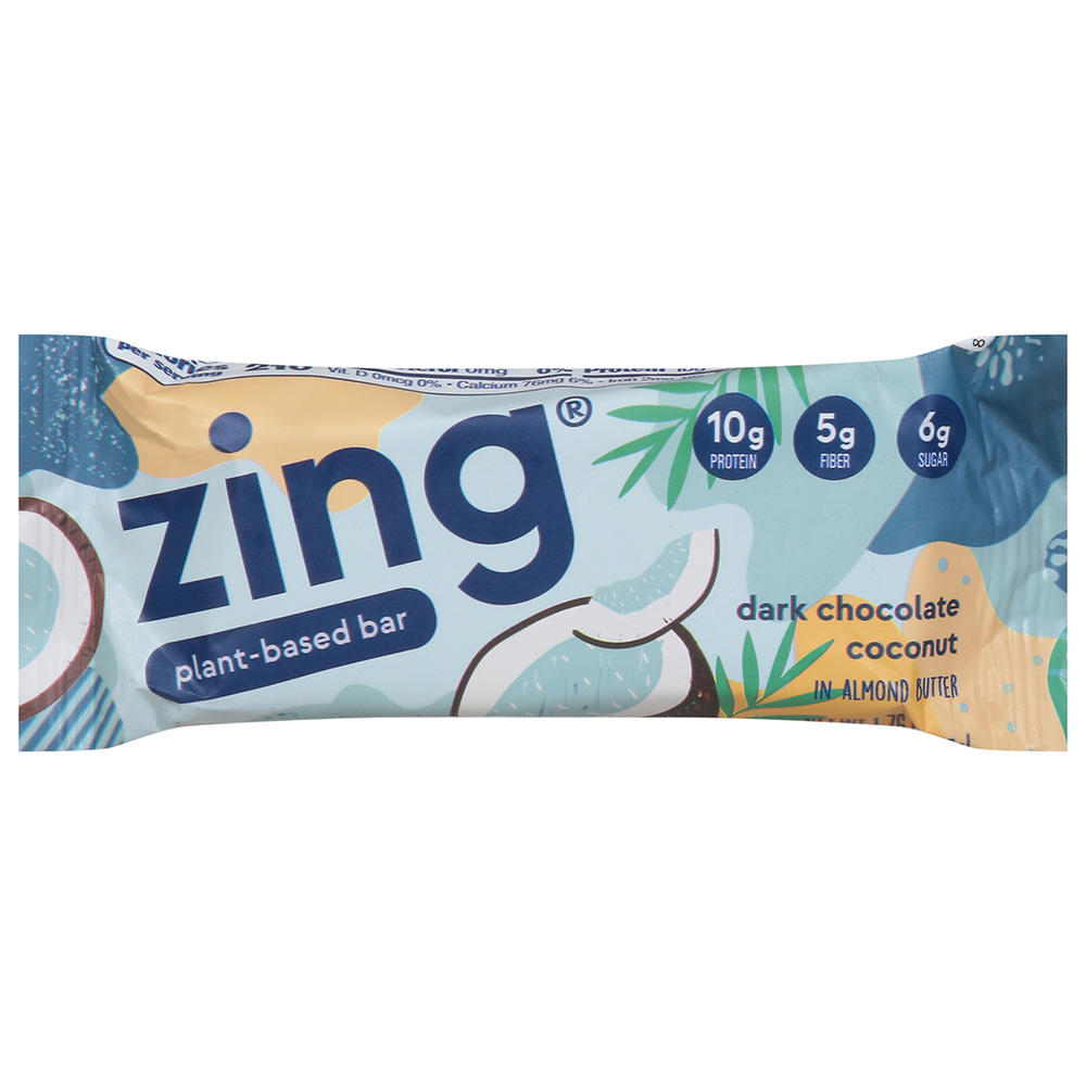 Zing Plant-Based 10g Protein Bar - Dark Chocolate Coconut, 1.76 oz